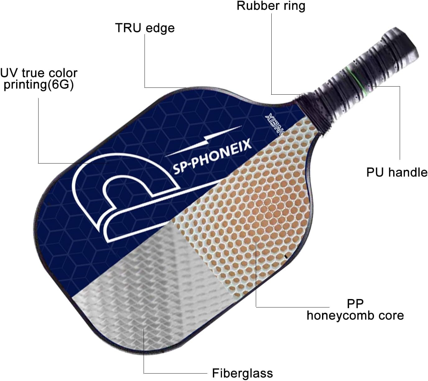 SPP Carbon Fiber Pickleball Racket Set, Honeycomb Core, 2 Paddles | Includes 4 Pickleballs and 2 Grip Tapes with a Lightweight Design and Comfort Grip for Enhanced Play.