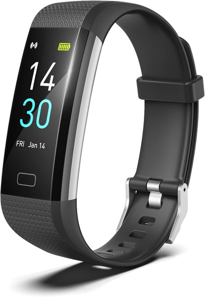 All-in-One Waterproof Fitness Tracker Smart Watch for Men and Women - Activity & Sleep Monitor, Compatible with Android & iOS (Black)