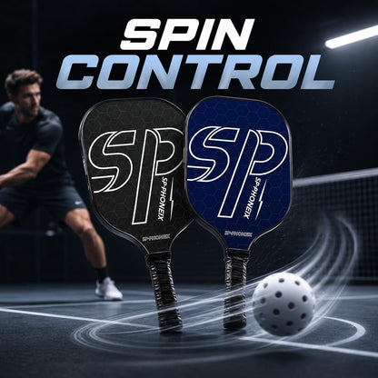 SPP Carbon Fiber Pickleball Racket Set, Honeycomb Core, 2 Paddles | Includes 4 Pickleballs and 2 Grip Tapes with a Lightweight Design and Comfort Grip for Enhanced Play.