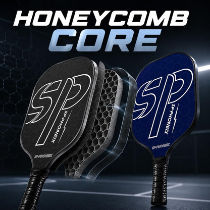 SPP Carbon Fiber Pickleball Racket Set, Honeycomb Core, 2 Paddles | Includes 4 Pickleballs and 2 Grip Tapes with a Lightweight Design and Comfort Grip for Enhanced Play.